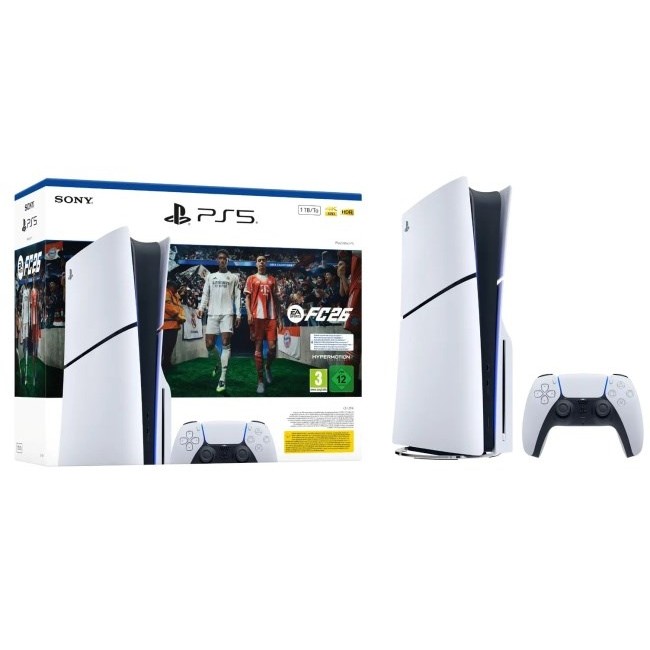 Sony PlayStation 5 Slim + EA Sports FC 26 Bundle 1 TB Wi-Fi Black, White Sony PlayStation 5 Slim + EA Sports FC 26 Bundle 1 TB Wi-Fi Black, White
