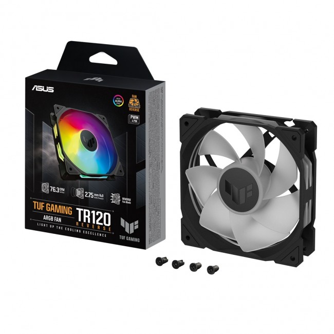 ASUS TUF Gaming TR120 ARGB Reverse Fan Black