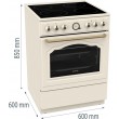 Gorenje GECS6B70CLI Freestanding cooker Ceramic hob Beige