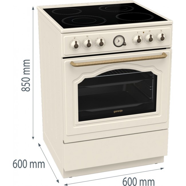 Gorenje GECS6B70CLI Freestanding cooker Ceramic hob Beige