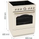 Gorenje GECS6B70CLI Freestanding cooker Ceramic hob Beige