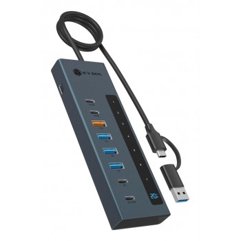 ICY BOX 9-in-1 hub with Power Delivery and Type-C/Type-A host connection