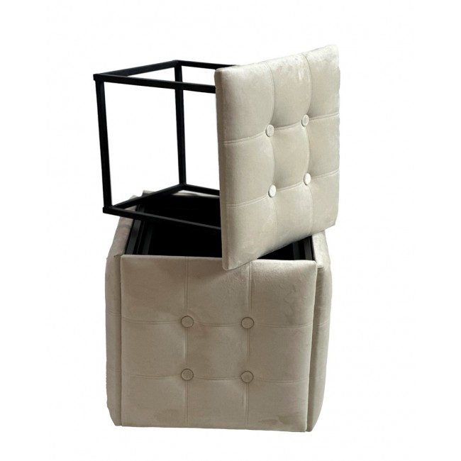 Puff-transformer 5in1 - 5 stools in 1 pouffe cream velvet 2250