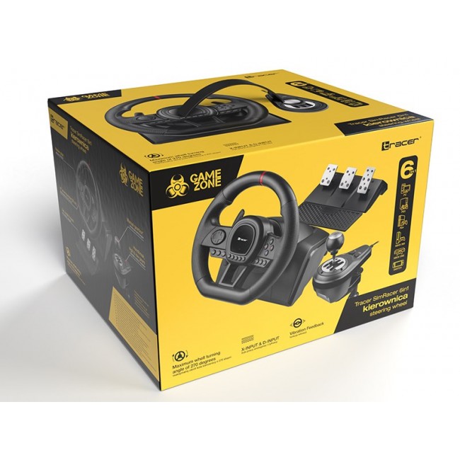 Tracer TRAJOY47345 Gaming Controller Black Steering Wheel + Pedals PlayStation 4, PlayStation 3, Xbox One, Xbox 360, Switch, PC Tracer TRAJOY47345 Gaming Controller Black Steering Wheel + Pedals PlayStation 4, PlayStation 3, Xbox One, Xbox 360, Switch, PC