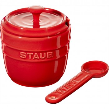Salt container with spoon Staub - 250 ml, Red