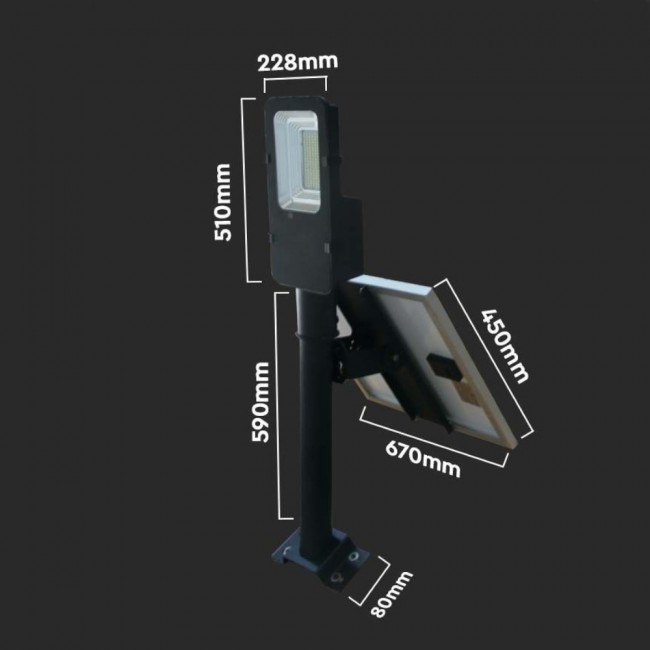 V-TAC 50W LED Solar Street Light 4000K HYBRID