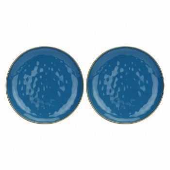 Set of 2 Concerto Blu Avio Round Platters - Navy Blue, 32 cm