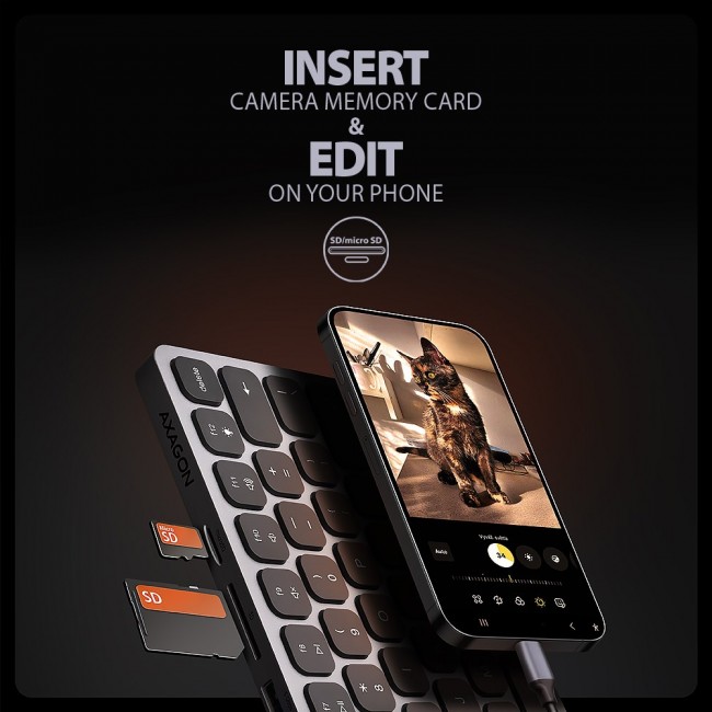 Axagon HMC-KB-US laptop dock/port replicator Wired USB 3.2 Gen 1 (3.1 Gen 1) Type-C Grey