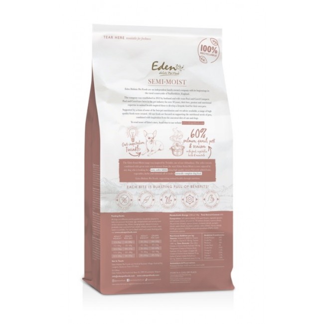 EDEN Semi-Moist Salmon & Quail - semi-moist dog food - 10kg
