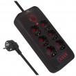 Maclean power strip, 6 socket extension + 4xUSB, 110-240V AC 50/60Hz, 2.1A max 2500W, 1.5 m, black, MCE389 B Maclean power strip, 6 socket extension + 4xUSB, 110-240V AC 50/60Hz, 2.1A max 2500W, 1.5 m, black, MCE389 B