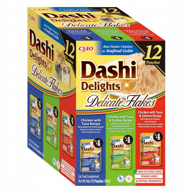 INABA Dashi Delights Delicate flakes Tuna mix - wet cat food - 12x40g INABA Dashi Delights Delicate flakes Tuna mix - wet cat food - 12x40g