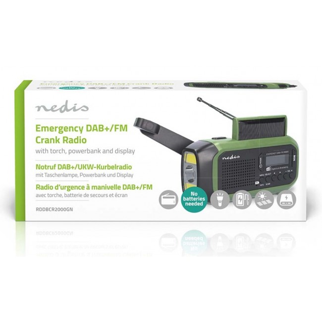 Nedis RDDBCR2000GN radio Portable Digital Black, Green