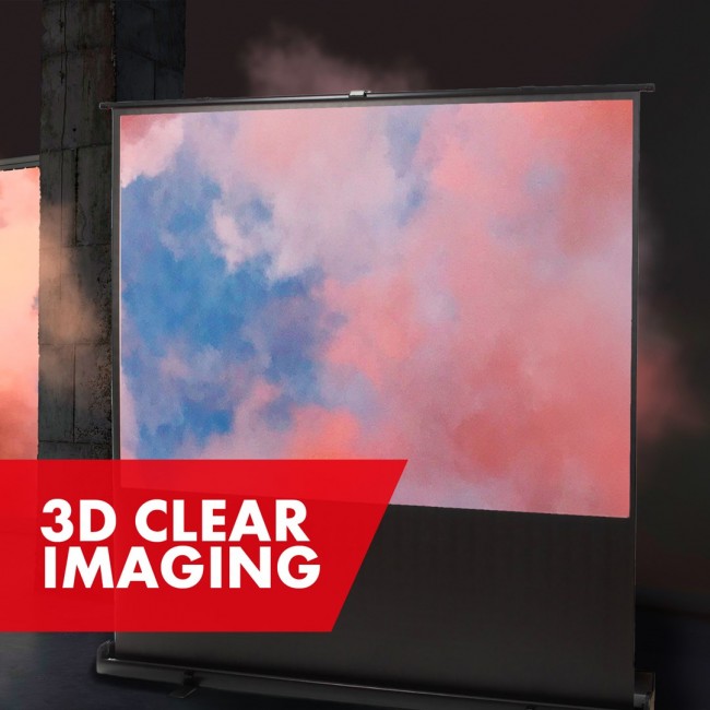 Maclean portable projection screen, compact, floor, 66