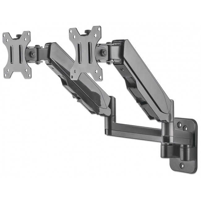 Manhattan Dual Wall Mount for TV & Monitors (Full Motion Gas Spring), For screens 17