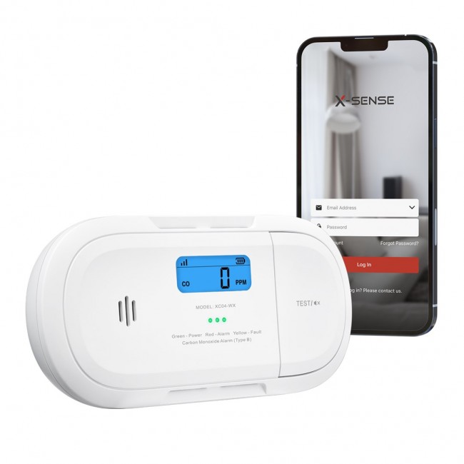 X-Sense XC04-WX smart smoke detector Carbon monoxide detector Wireless connection