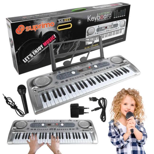 SUPRIMO 824 USB - keyboard with microphone for learning to play, designed for children