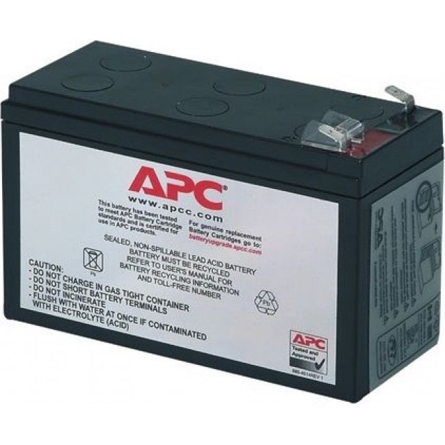 APC Replacement Battery Cartridge, Valve regulated lead acid battery, 7Ah, 12VDC, 2-year warranty