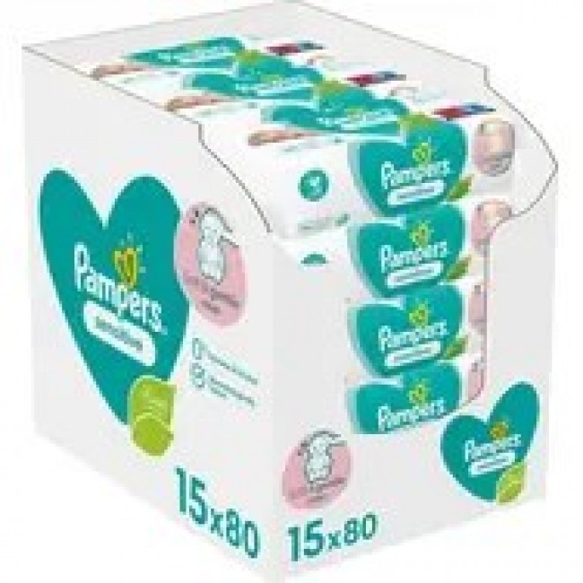 Pampers Sensitive Baby Wipes 15 Packs 1200 Wipes