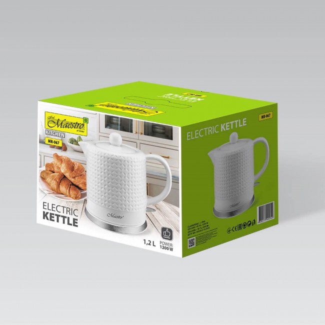 Feel-Maestro MR067 electric kettle 1.2 L 1200 W White Feel-Maestro MR067 electric kettle 1.2 L 1200 W White