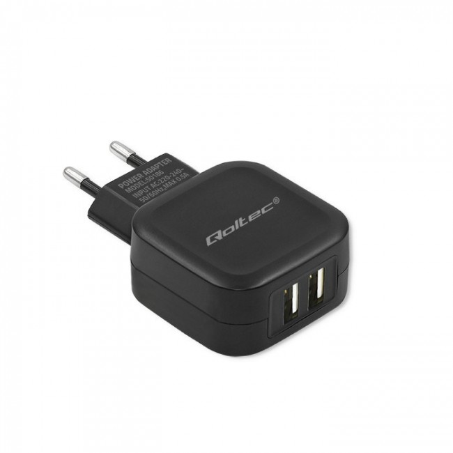 Qoltec 50186 Charger 17W | 5V | 3.4A | 2xUSB