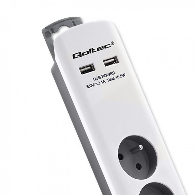 Qoltec 50294 surge protector White-grey 6 AC outlet(s) 230 V 1.8 m Qoltec 50294 surge protector White-grey 6 AC outlet(s) 230 V 1.8 m