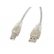Lanberg CA-USBA-12CC-0030-TR USB cable USB 2.0 3 m USB B Transparent Lanberg CA-USBA-12CC-0030-TR USB cable USB 2.0 3 m USB B Transparent