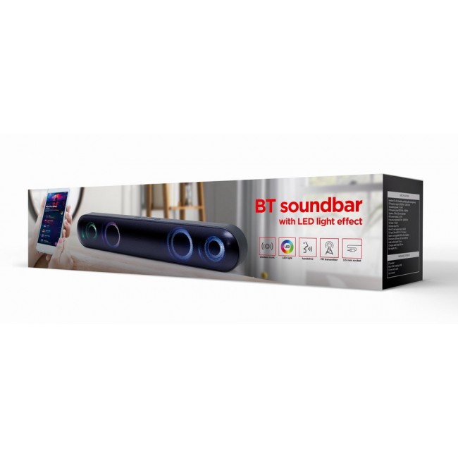 Gembird SPKBT-BAR400L soundbar speaker Black 2.0 channels 10 W Gembird SPKBT-BAR400L soundbar speaker Black 2.0 channels 10 W