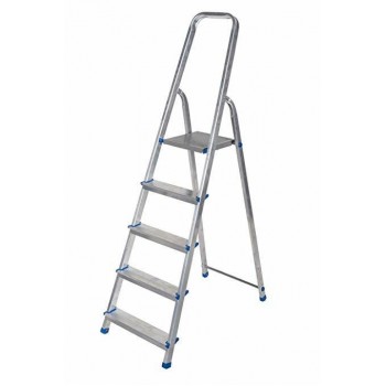 Aluminum ladder freestanding 5 steps 150 kg