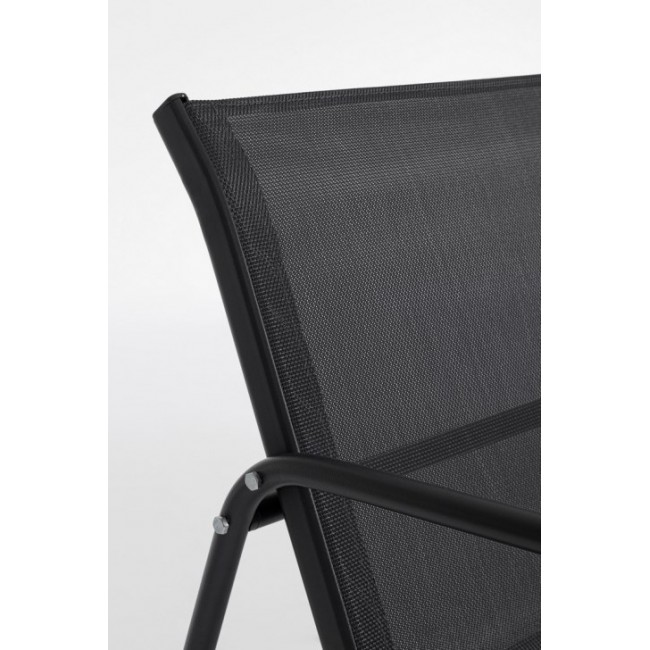 Extralink BLACK FOREST ZESTAW MEBLI OGRODOWYCH TEKSTYLEN DWA KRZESLA + LEZANKA + STOLIK ROZKLADANY CZARNY L-0358 outdoor furniture set