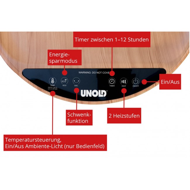 Unold 86545 electric space heater Indoor Black, Wood Fan electric space heater Unold 86545 electric space heater Indoor Black, Wood Fan electric space heater