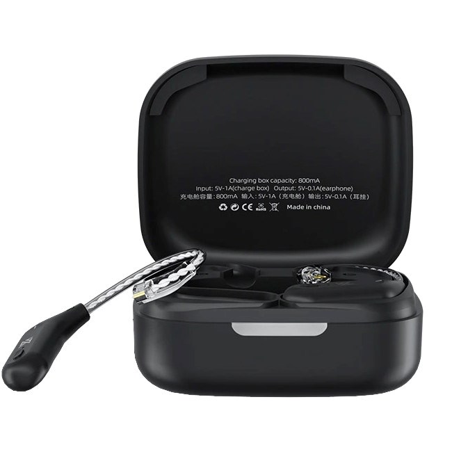 KZ AZ09 black - Replaceable Bluetooth module with ear hook for headphones, black