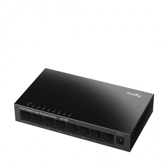 Cudy 8-Port Gigabit Easy-Managed Switch, GS108E 1.0 L2 Gigabit Ethernet (10/100/1000) Black