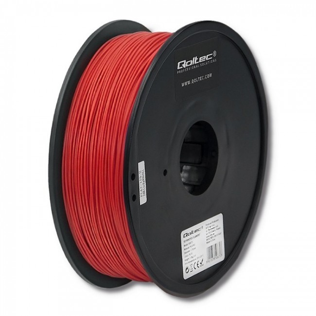 Qoltec Professional 3D Printing Filament | PLA PRO | 1.75mm | 1kg | Red