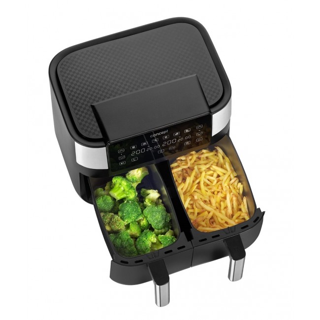 Air Fryer greaseless double fryer 8L FR8000 Black, Silver Air Fryer greaseless double fryer 8L FR8000 Black, Silver