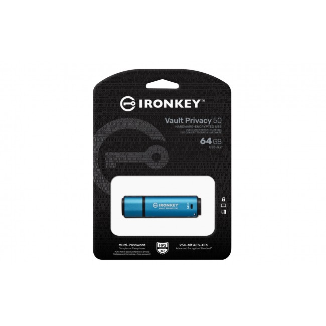 Kingston Technology IronKey 64GB Vault Privacy 50 AES-256 Encrypted, FIPS 197 Kingston Technology IronKey 64GB Vault Privacy 50 AES-256 Encrypted, FIPS 197