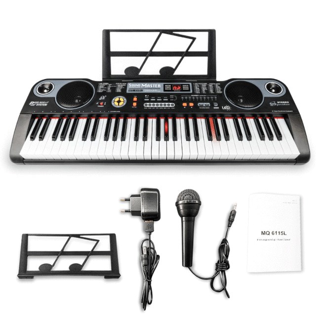 MQ 6115L - keyboard with microphone for learning to play, designed for children