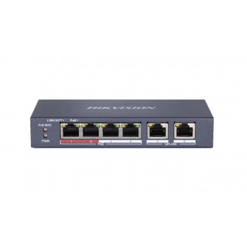 Hikvision DS-3E0106P-E/M Network Links Unmanaged Fast Ethernet (10/100) Power over Ethernet (PoE) Blue