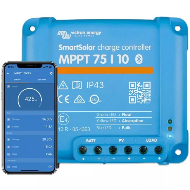 Victron Energy SmartSolar 75/10 Bluetooth charge controller Victron Energy SmartSolar 75/10 Bluetooth charge controller