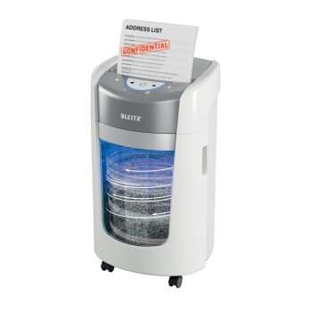 Leitz IQ OptiMax Home Office 225 Micro Cut Paper Shredder Security P5 15L - White