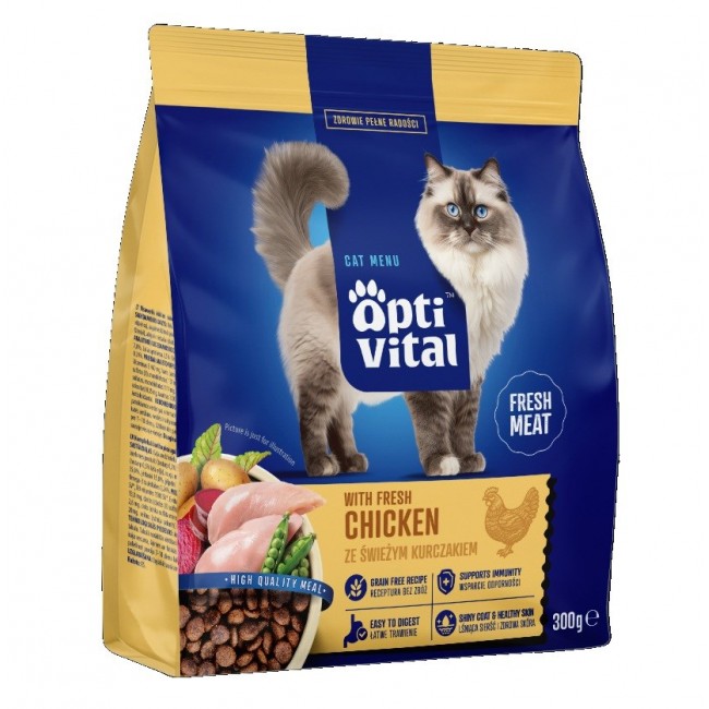 OPTIVITAL With fresh chicken - dry cat food - 300g