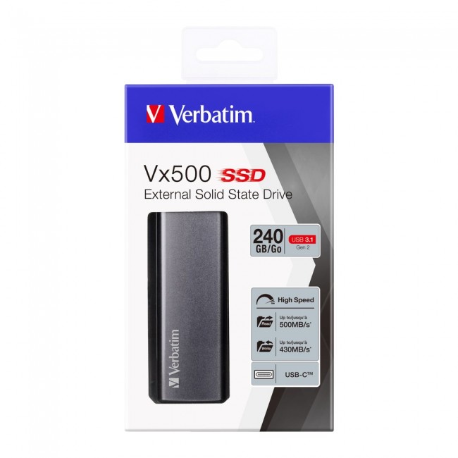 Verbatim Vx500 External SSD USB 3.1 Gen 2 240GB Verbatim Vx500 External SSD USB 3.1 Gen 2 240GB