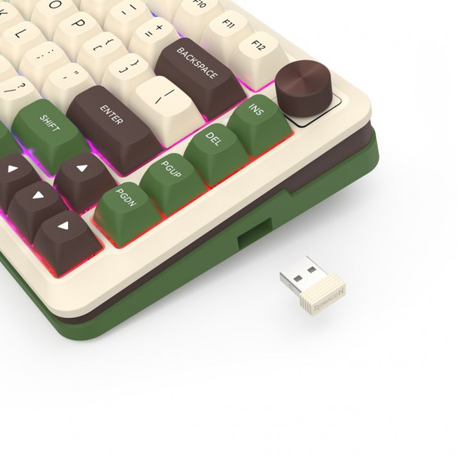 REDRAGON K681CGC-RGB-PRO Cyrus keyboard USB + RF Wireless + Bluetooth White, Green