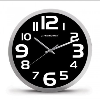 Esperanza EHC013K Wall Clock - Zurich - Black Quartz clock Oval Black, White