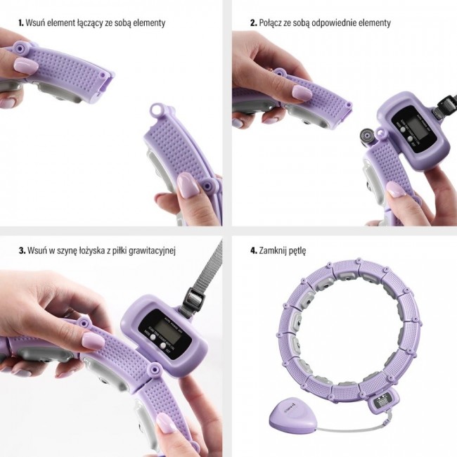 Hula hop with magnets, weight and counter HMS HHM14 purple Hula hop with magnets, weight and counter HMS HHM14 purple