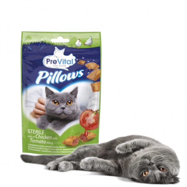 PREVITAL Sterile Cushions rich in chicken with tomato filling - cat treat 60g
