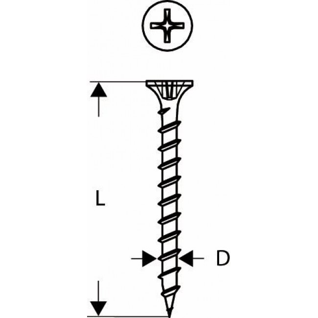 BOSCH WOOD SCREWS TAPE 3.9x35mm 1000pcs