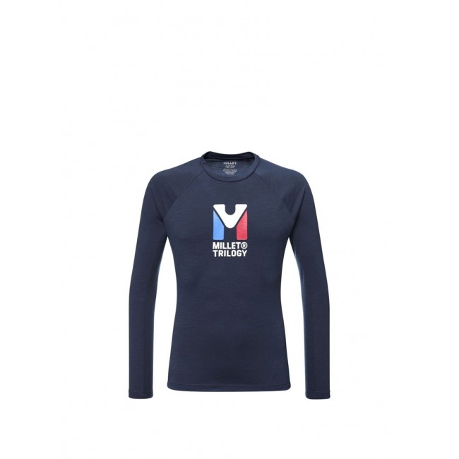 Koszulka męska MILLET Trilogy Wool Ts Ls M granatowa - XL