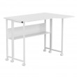 Maclean Folding Desk/Table, White, Mobile, 100x73 cm, max. 50 kg, Corner, L-Shaped, MC-126 L/W
