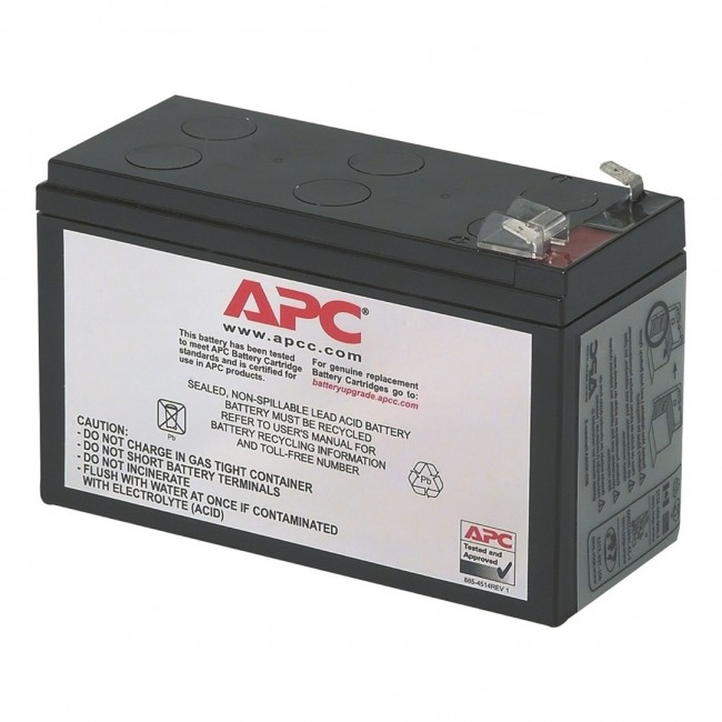 APC Replacement Battery Cartridge, Valve regulated lead acid battery, 7Ah, 12VDC, 2-year warranty