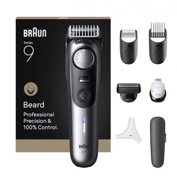 Braun BeardTrimmer 9 BT9520 beard trimmer Battery 52 2 cm Wet & Dry Black, Grey